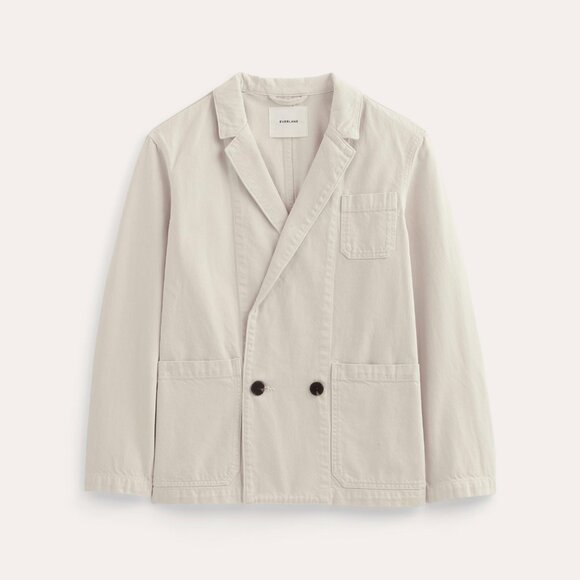Everlane Women's Denim Chore Blazer in Garment-Dyed Sand, Size Small - Picture 4 of 5